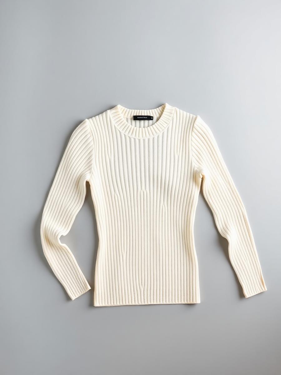 Ivory Ribbed Knit Top